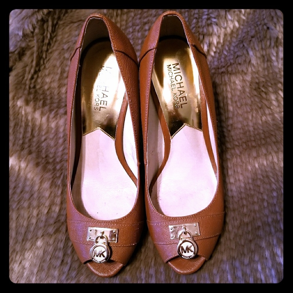 Michael Kors Hamilton peep toe wedge